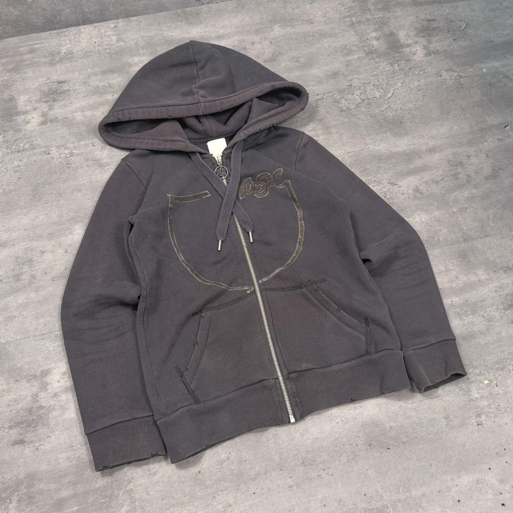 Vintage VTG Y2K 2000's 00's Diesel Black Zip Up Cropped Hoodie